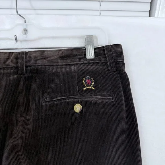Vintage Tommy Hilfiger Corduroy Pants Mens 38x32 (38x28) Brown Baggy Relaxed Fit - Picture 11 of 13